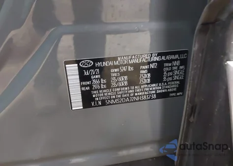 2022 Hyundai Santa Fe Sel from USA, damaged, VIN 5NMS2DAJ2NH383738